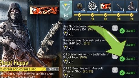 Call Of Duty Mobile Kill 5 Enemies with Headshots in Shoot 24/7 Playlist Matches Task Complete