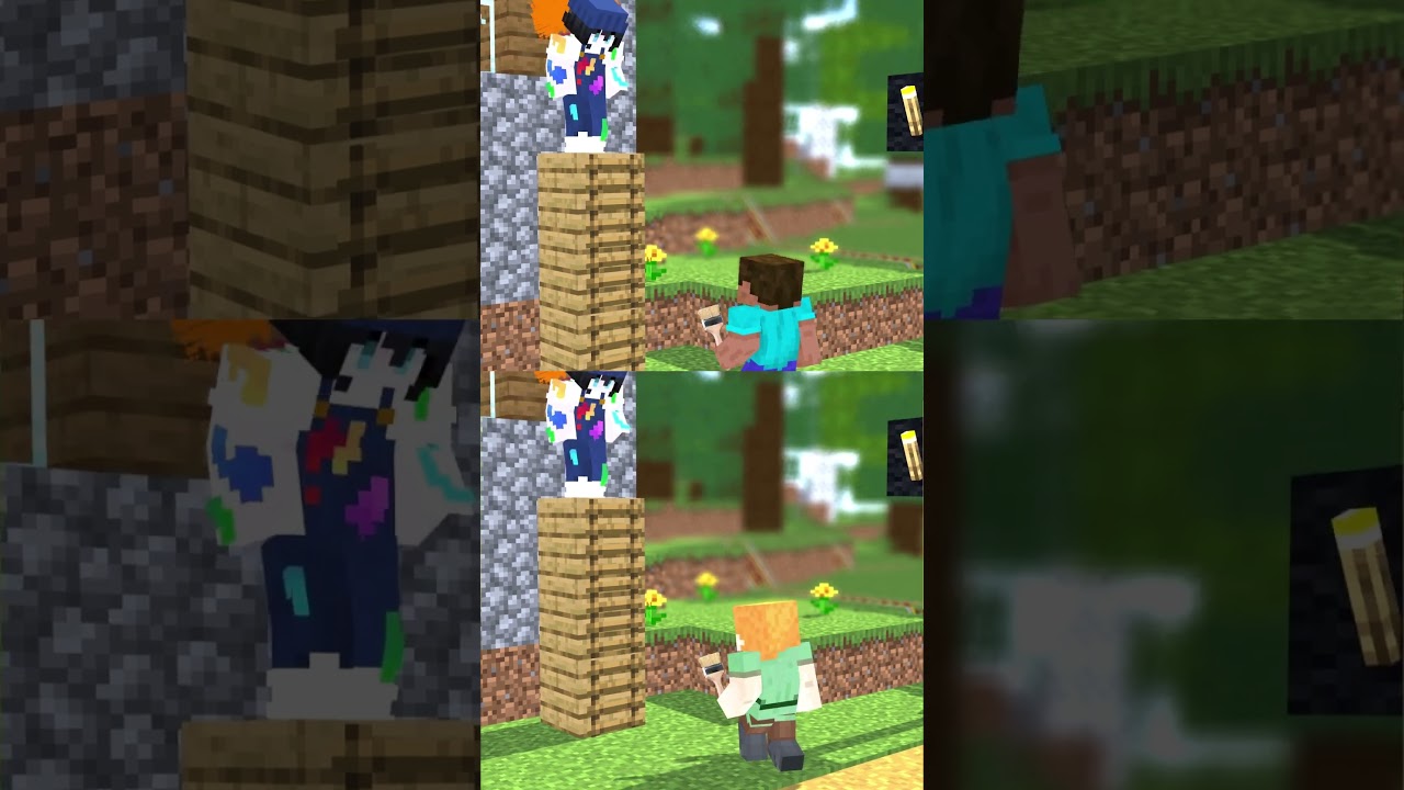 Good deeds of Steve and Alex. Story in village |  Minecraft Animation #shorts #minecraft