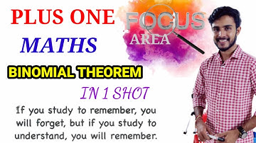 plusone Maths Focus Area Binomial Theorem In 1 Shot