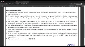 APICET 2021/ SELF REPORTING/JOINING REPORT/ORGINAL CERTIFICATES/self finance colleges