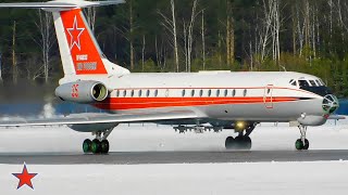 Assault training aircraft Tupolev Tu-134SH. Flight tests of Red Star.