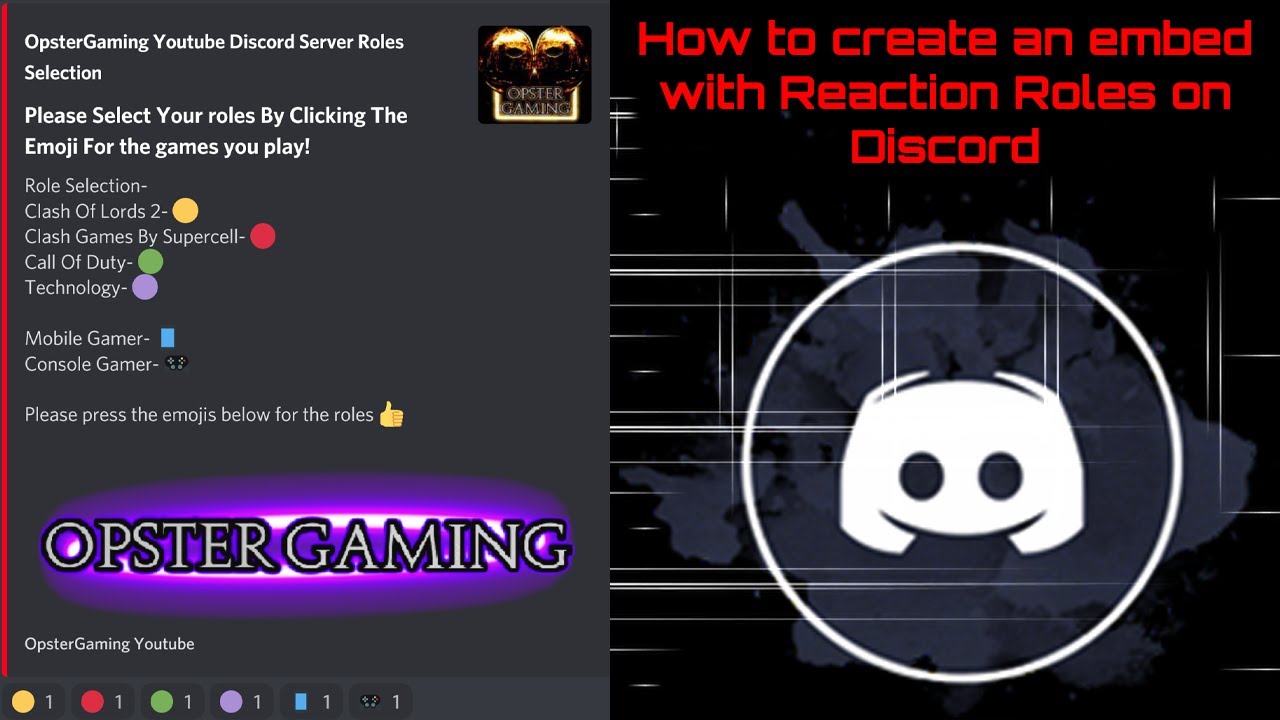 How To Create A Reaction Roles Embed On Discord Tutorials Discord YouTube