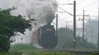 2014/05/29-蒸汽機車DT668(+R23+R37+E323)升火試運轉8334次,大甲站北鳴笛/吐煙通過.