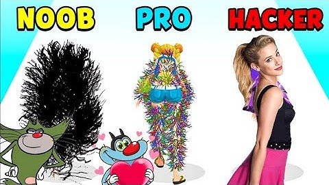 Noob vs Pro vs Hacker - take them off! | Oggy and Jack Playing Asmr Games !