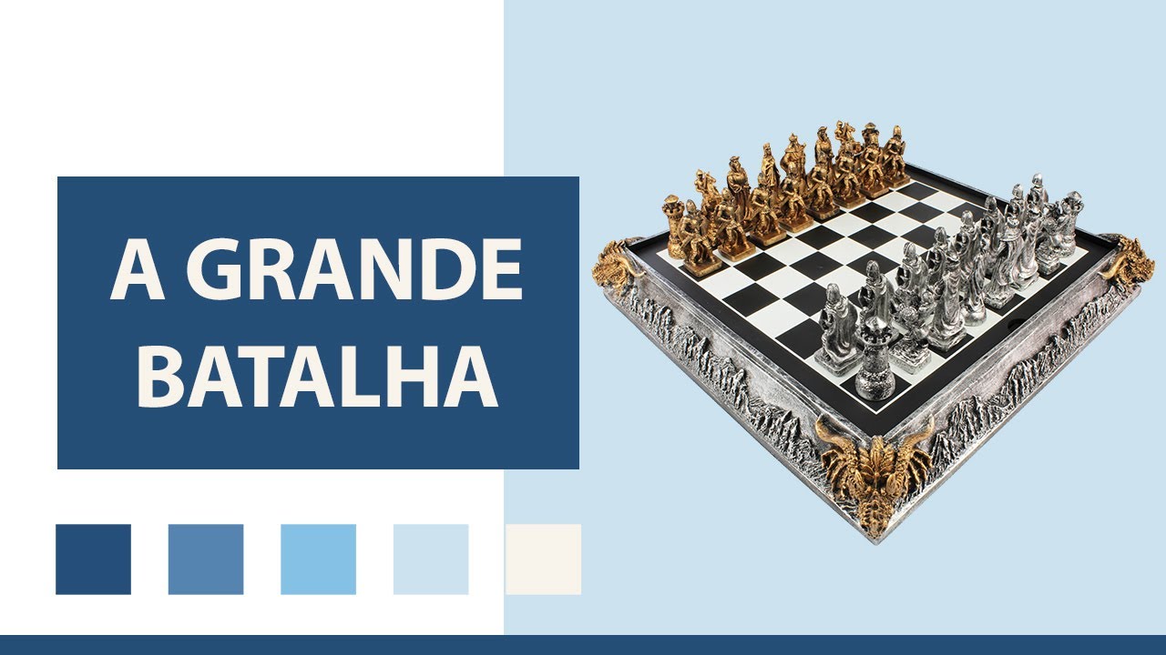 Tabuleiro de xadrez Luxo a Grande Batalha 32 peças. no Shoptime