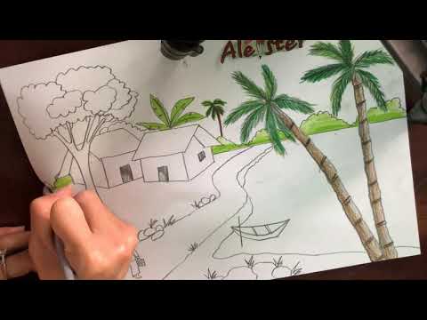 Mỹ thuật lớp 7 Vẽ tranh Phong cảnh | Paint a landscape - YouTube