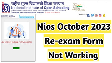 Nios October 2023 Re-exam Form Problem| Task Is Helping (NIOS) #nios #exam #result #marksheet