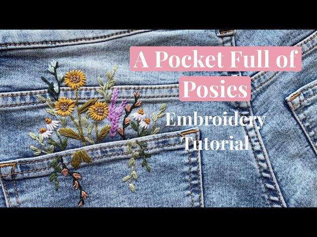 DIY : Embroidery on jeans 😍, how to embroider jeans