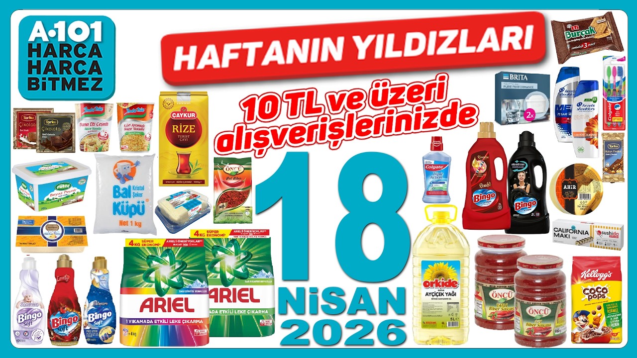 A101 18 NİSAN 2026 | İNDİRİMLİ TEMİZLİK GIDA ÜRÜNLERİ | A101 İNDİRİMLERİ HAFTANIN YILDIZLARI | A101