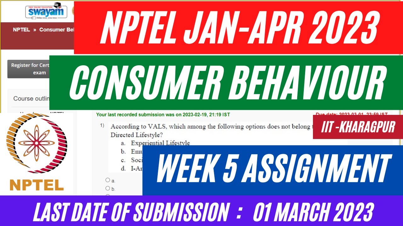 consumer behaviour nptel assignment 5