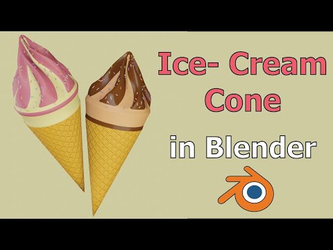 Modeling Ice-Cream Cone in Blender| Time lapse