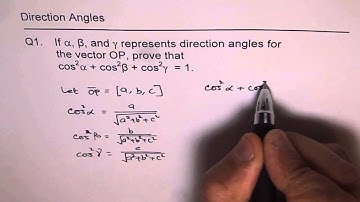 Vector Direction Cosines Identity Q1