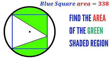 Can you find area of the Green shaded region? | (Fun Geometry Problem) | #math #maths | #geometry