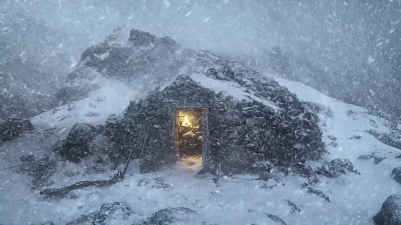 Deep Sleep & Relaxation 🌁 Cozy Cave Ambience with Wild Snowstorm Sounds