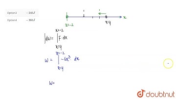 The work done by a force vecF = (-6xx x^(3)hati ) Nin displacing a particle from x = 4 m to x = ...