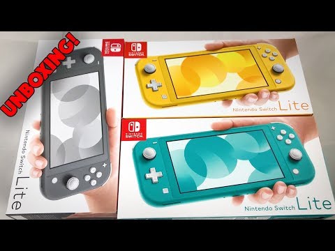 UNBOXING! All 3 Nintendo Switch Lite Consoles - Teal, Yellow and Grey!