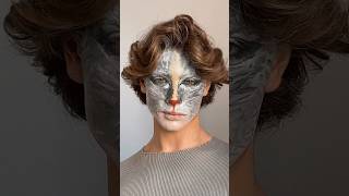 Turning into a cat 🐈‍⬛ #makeup #entertainment #cat #art