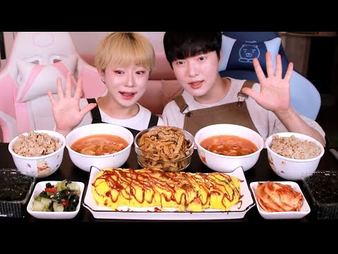 대파 계란말이, 꽁보리김치, 어묵채볶음, 김치국 집밥 먹방 🍳 Korean Egg Roll, Kimchi MUKBANG with Grilled Spam | 韓国料理 スパム焼き