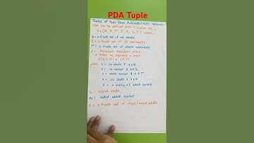 Tuple of PDA #pda #definition #automata #tuples #fa #pushdown #pda