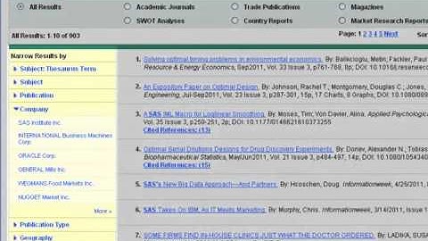 Peace College Tutorial - Finding SWOT Analysis using Business Source Premier