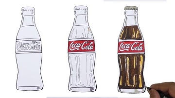 How to draw a Coca-Cola Bottle easy./ Easy Coca-Cola bottle drawing.