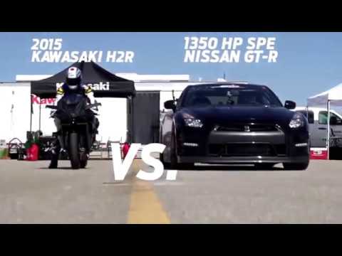 Kawasaki Ninja H2r vs Bugatti Veyron Drag Race 2018 Lamborghini Aventador vs F16 Fighting Falcon