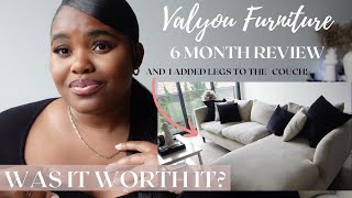 WAS IT WORTH IT? VALYOU FURNITURE 6 MONTH UPDATE + I ADDED LEGS TO MY COUCH