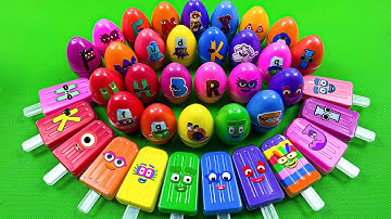 Numberblocks 🏳️‍🌈 Finding Hidden Slime Opening Alphablocks Clay with Mini Eggs Colorful! ASMR 💖