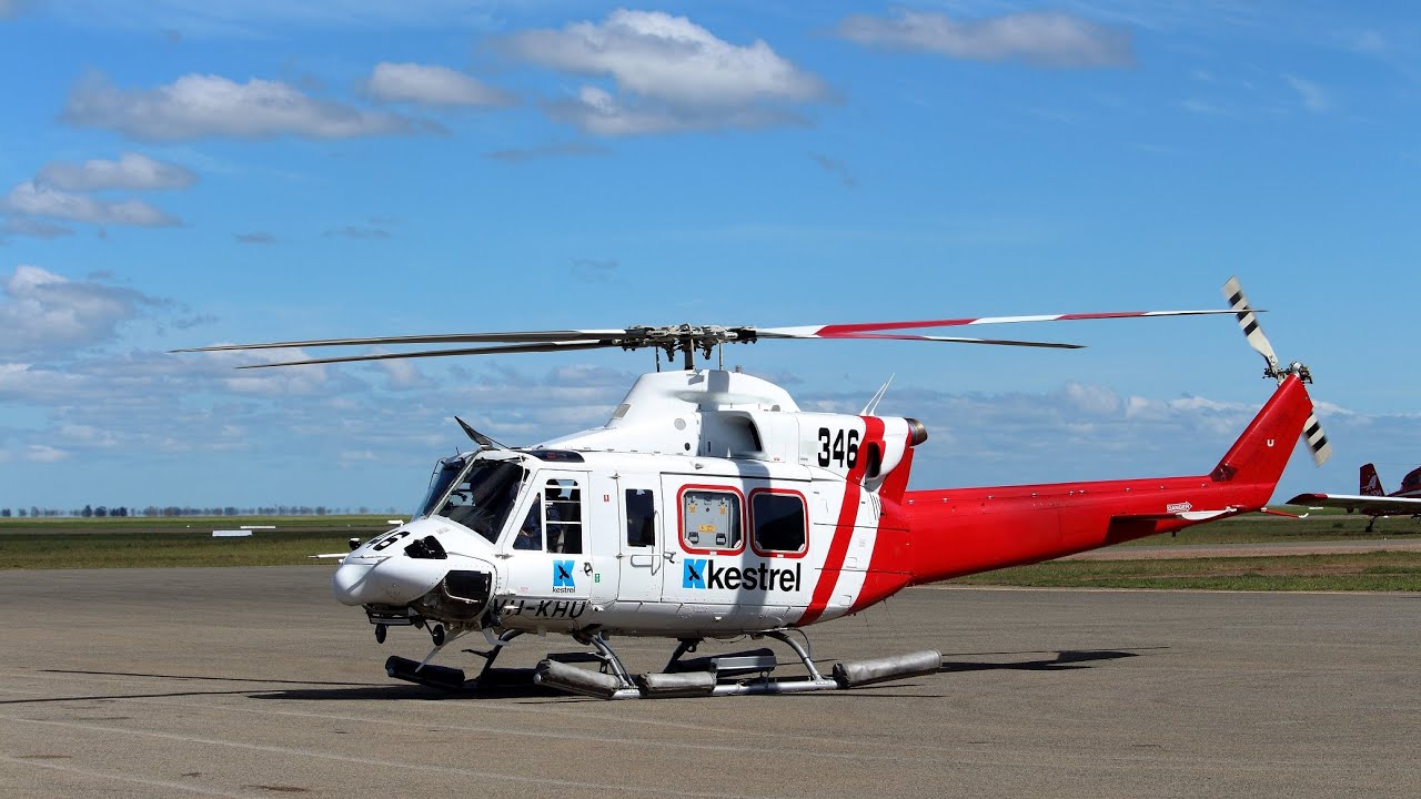 Kestrel Aviation (VH-KHU) Bell 412 Helicopter at Port Pirie, South Australia.