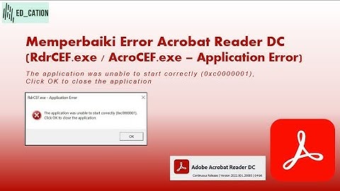 Memperbaiki Error Acrobat Reader DC (RdrCEF.exe / AcroCEF.exe – Application Error)