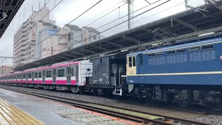 【4K】新京成電鉄80000形 新製甲種輸送 武蔵野線西国分寺駅通過