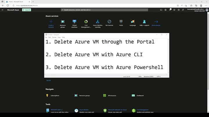 Delete Azure VM through the Portal, Azure CLI and Azure Powershell