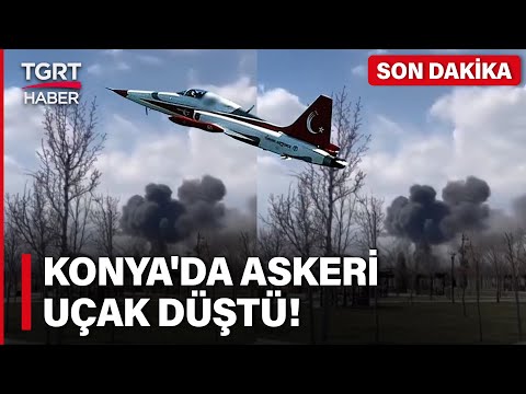 Son Dakika! Konya'da Askeri Eğitim Uçağı Düştü! Pilot Son Anda Kurtuldu - TGRT Haber