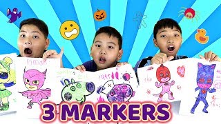 Funny 3 Markers Challenge LOL & PJ Mask & Peppa Pig