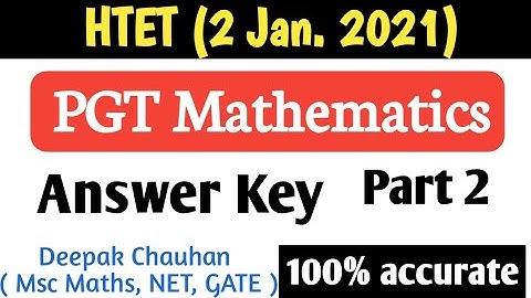 HTET PGT Mathematics ( 2 Jan 2021 ) Solution / Part -2