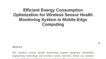 Efficient Energy Consumption Optimization for Wireless Sensor Health Monitoring System in Mobile Edg