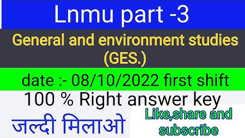 ges answer key 2022 lnmu ba part 3 ges answer key ba part 3 ges answer key general studies answer