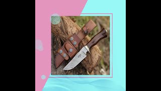 Details Exterminator Deer Hunting Knife with Exotic Wenge Wood Handle Guide