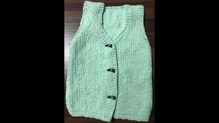 Kadife İpten 1 Günde Örülen Kolay Çocuk Yeleği Yapımı 3-4 Yaş