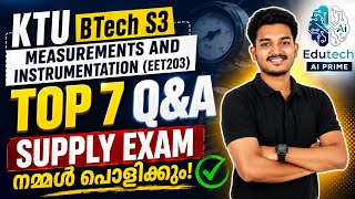 ⚡ EET203 Measurements & Instrumentation | Top 7 Important Q&A 📚🔥Quick Revision for KTU S3 Exam! 🚀