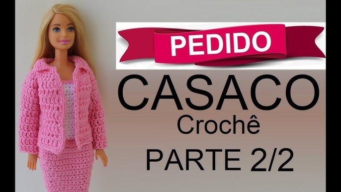 Roupa Barbie Moda Crochê Vestido + Chapéu + Bolsa [ Kit ]