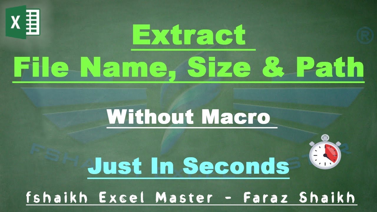 ⏱Extract File Name, Path, Size,Without Macro in 10 seconds ...