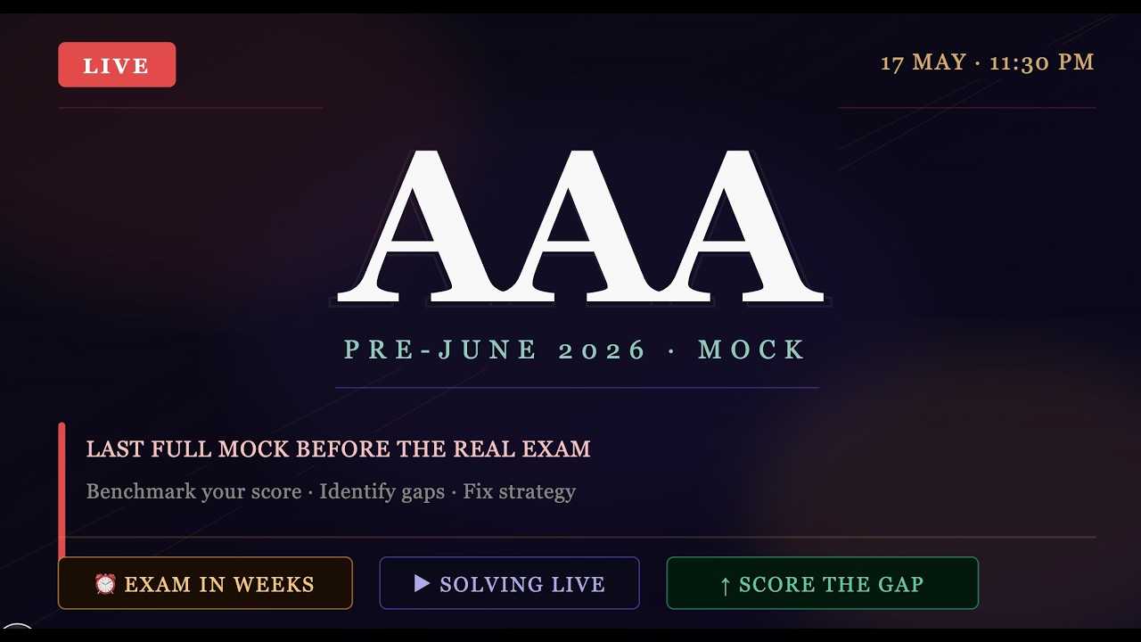ACCA AAA - June 2026 - Pre Mock - YouTube