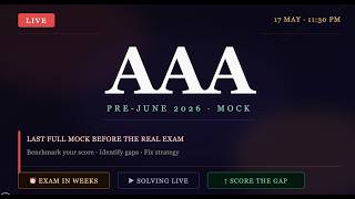 ACCA AAA - June 2026 - Pre Mock