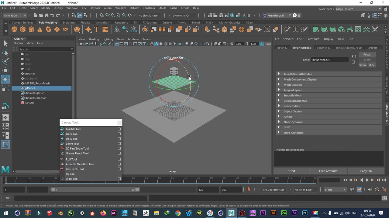 Using mash offset and dynamics nodes in autodesk maya hindi - YouTube