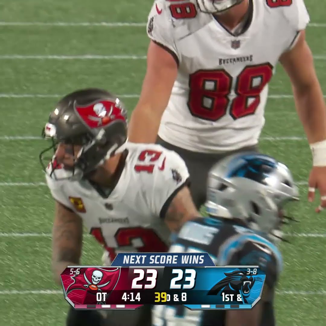 Mike Evans catches for a 21-yard Gain vs. Carolina Panthers