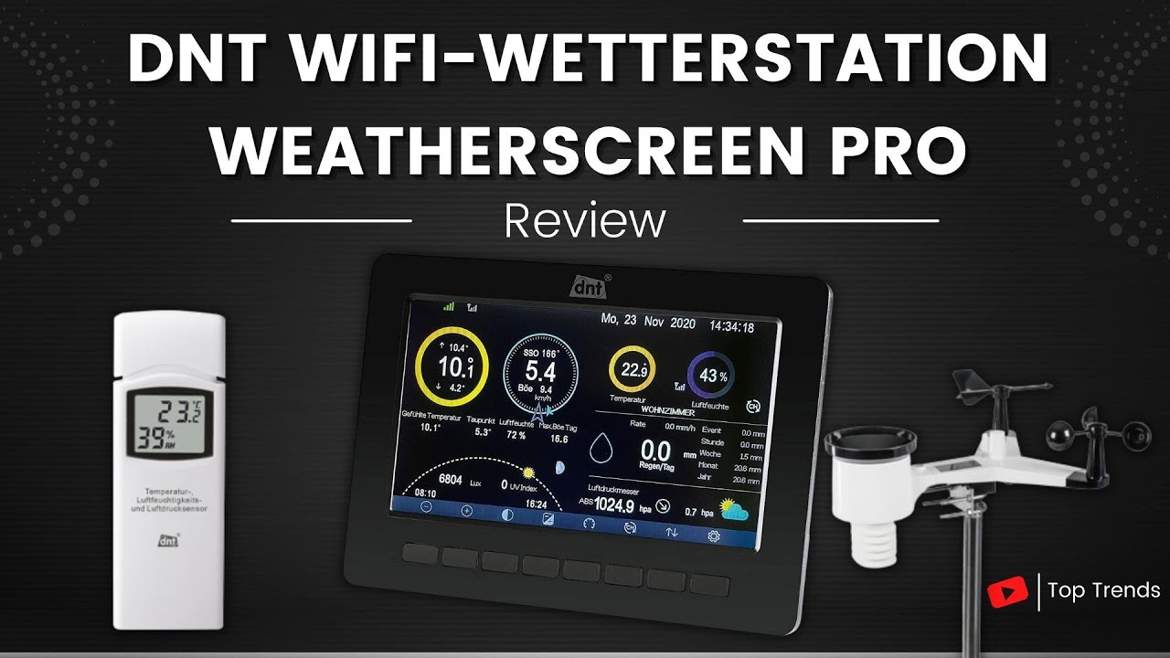 dnt WiFi Wetterstation WeatherScreen PRO Review - Beste Heim Wetterstation?  - YouTube