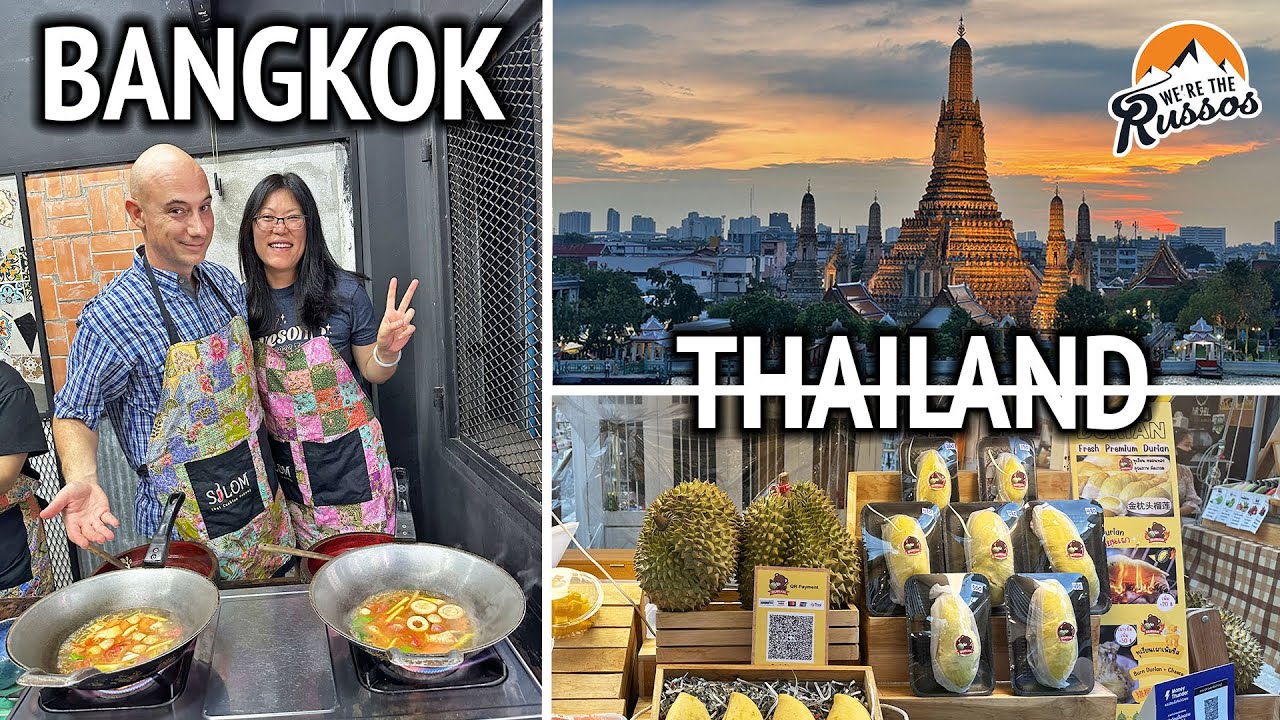 ⁣1ST TIME IN BANGKOK - Durian, Street Food, Temples, Cooking Class & Getting Around