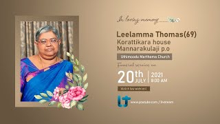 Leelamma Thomas (69) Funeral Live Webcast