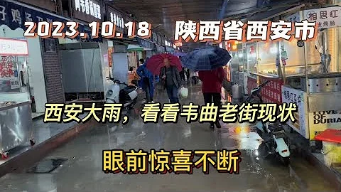 2023 10 18西安大雨，看看韦曲老街现状，每次大雨必淹这次太意外 - 天天要闻